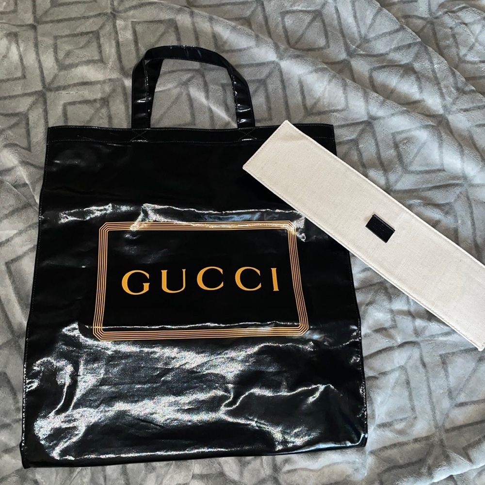 Gucci canvas leather tote